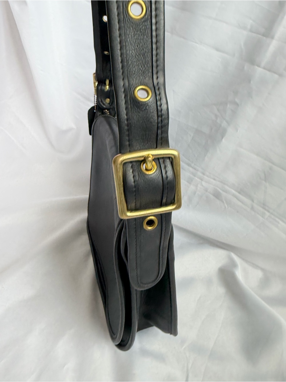 Vintage Coach Legacy Patricia 9951 Black Leather Saddle Crossbody Bag USA Era - Picture 16 of 16